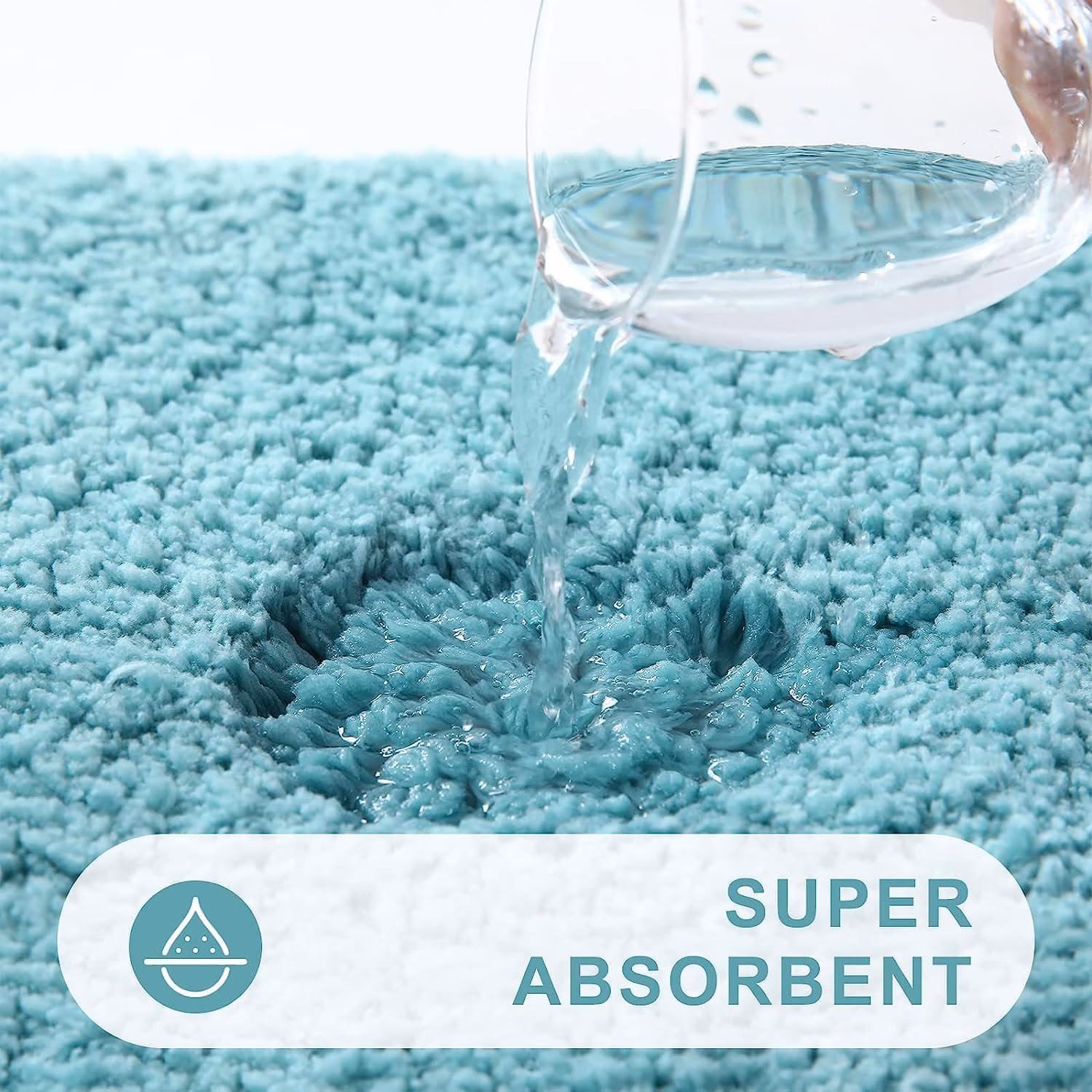 Seasons Microfiber Bath Mats for Bathroom, Sky Blue - Image 3