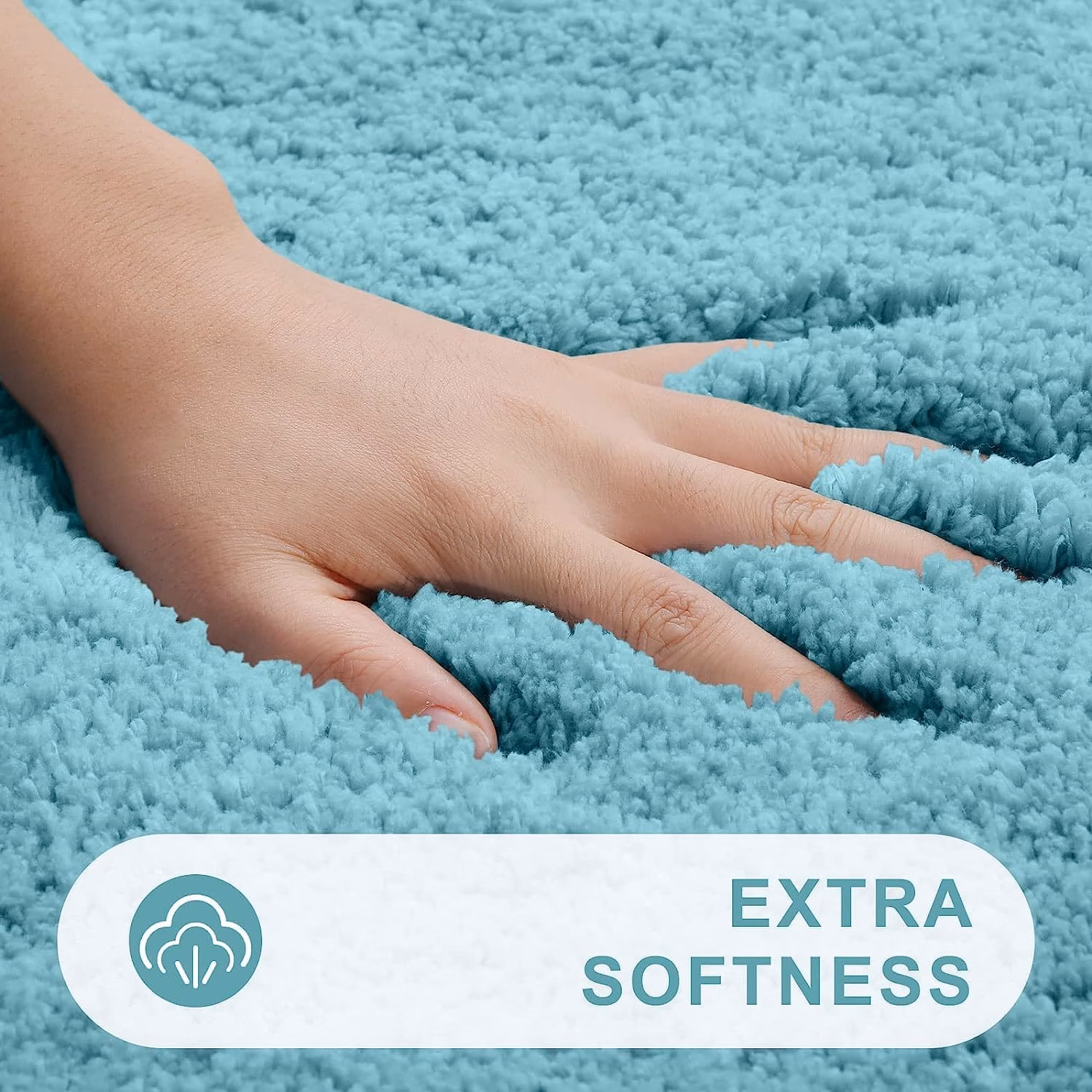 Seasons Microfiber Bath Mats for Bathroom, Sky Blue - Image 4