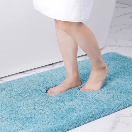 Seasons Microfiber Bath Mats for Bathroom, Sky Blue