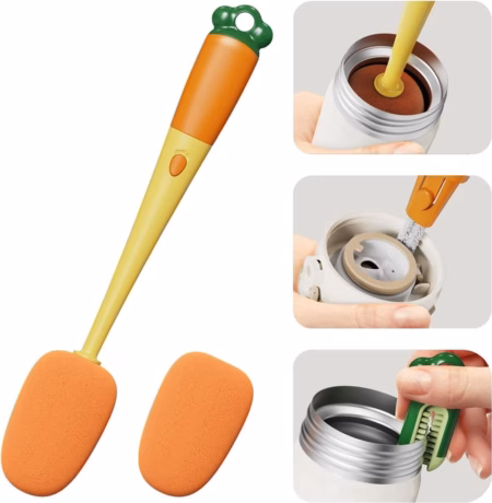 Seasons 3 in 1 Multifunctional Kitchen Cup Cleaning Brush, Soft Sponge Cleaning Brush Sponge Wet and Dry Brush?(Multicolor)