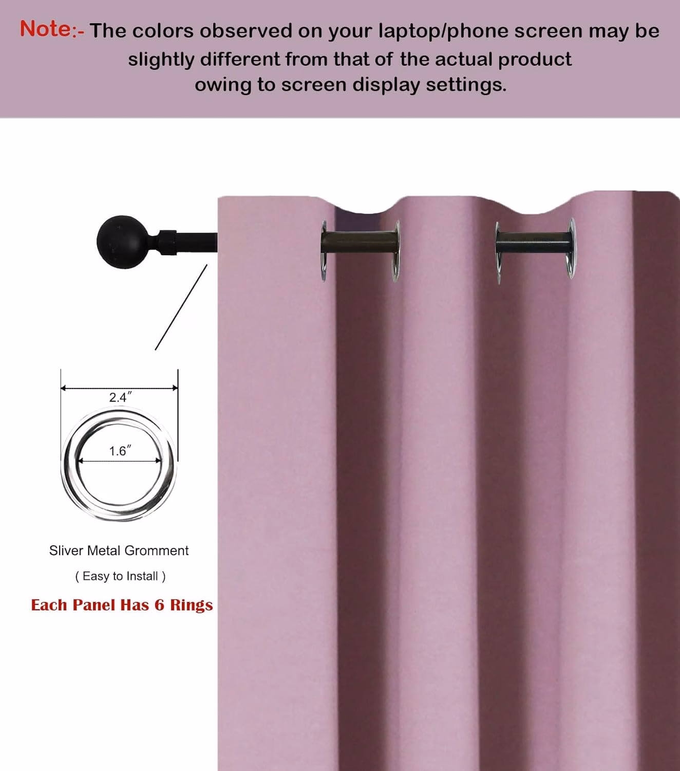 Seasons Dark Lavender Curtains 4 Feet & Single Piece - Image 4