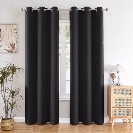 Seasons Black Colour Curtains 4 Feet & Single Piece