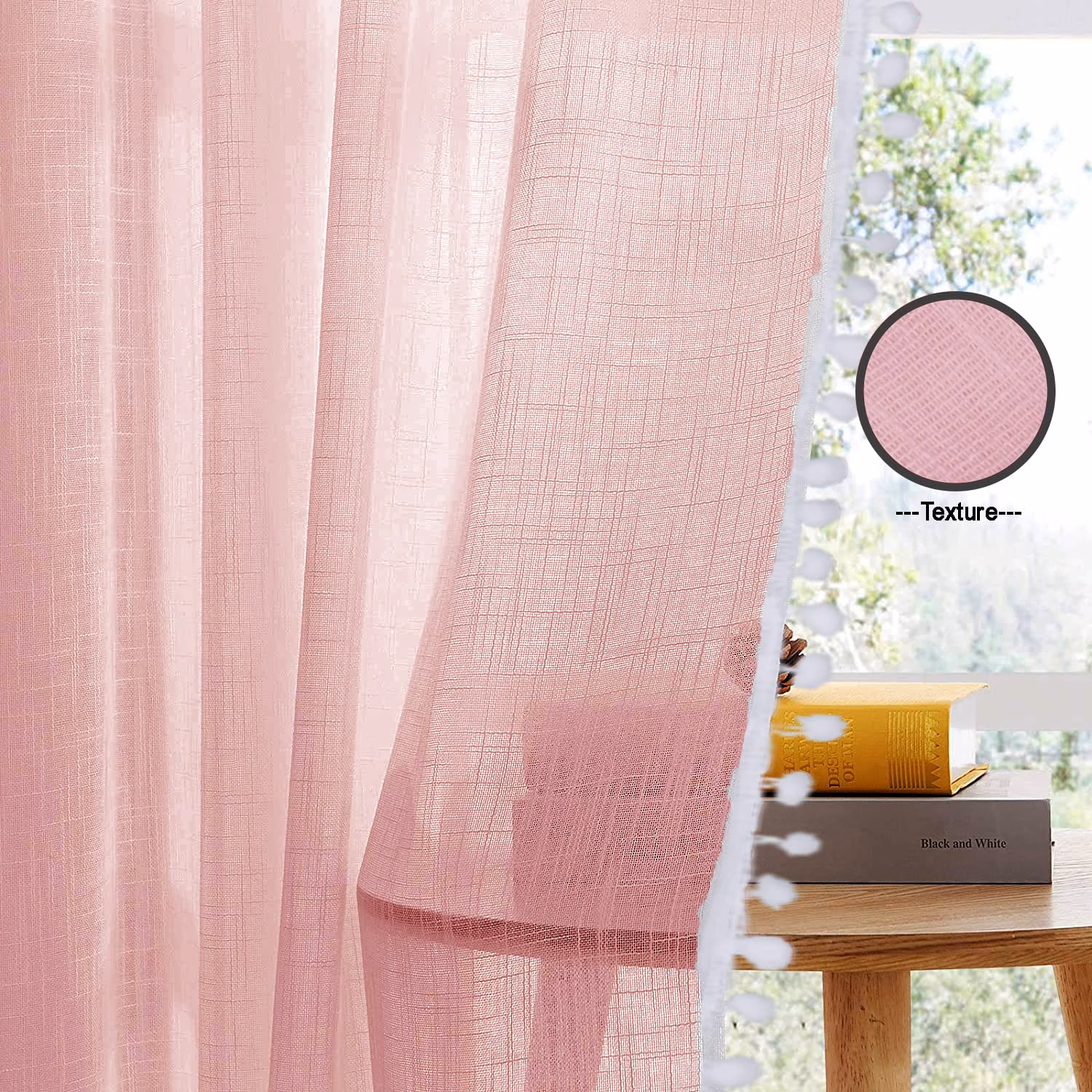 Seasons Sheer Curtains Transparent 7 Feet Long - Image 3