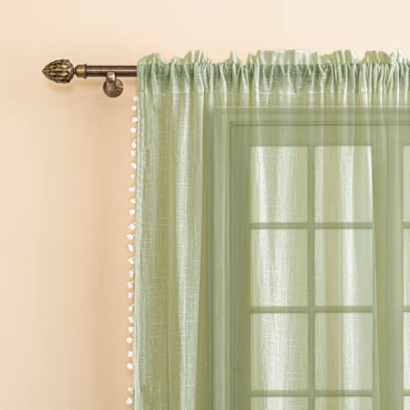 Seasons Premium Cotton Curtain Sheer Transparent, Mint Green