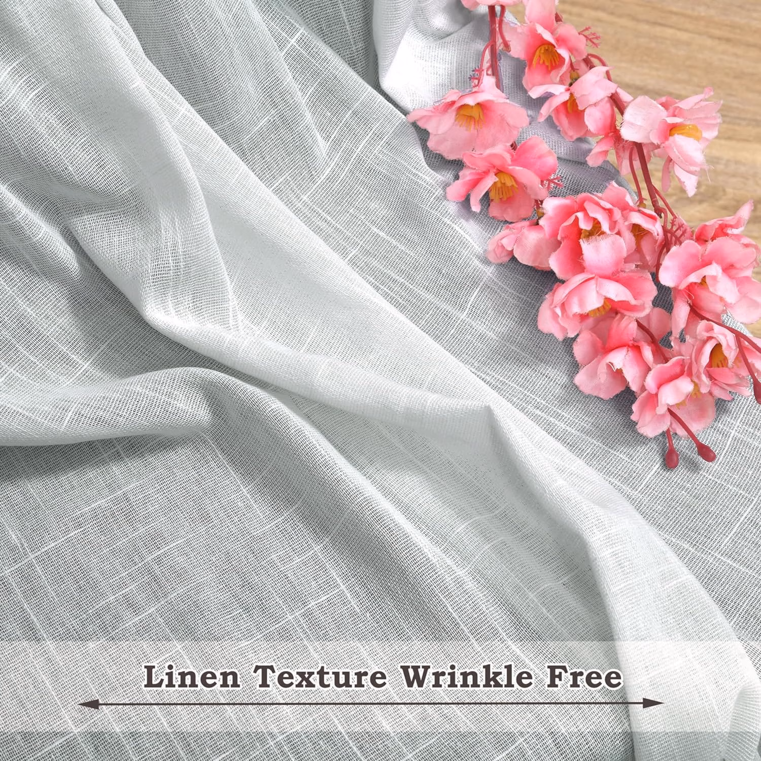 Seasons Curtains for Long Door Semi Transparent 8 Feet Long, Silver Grey - Image 4