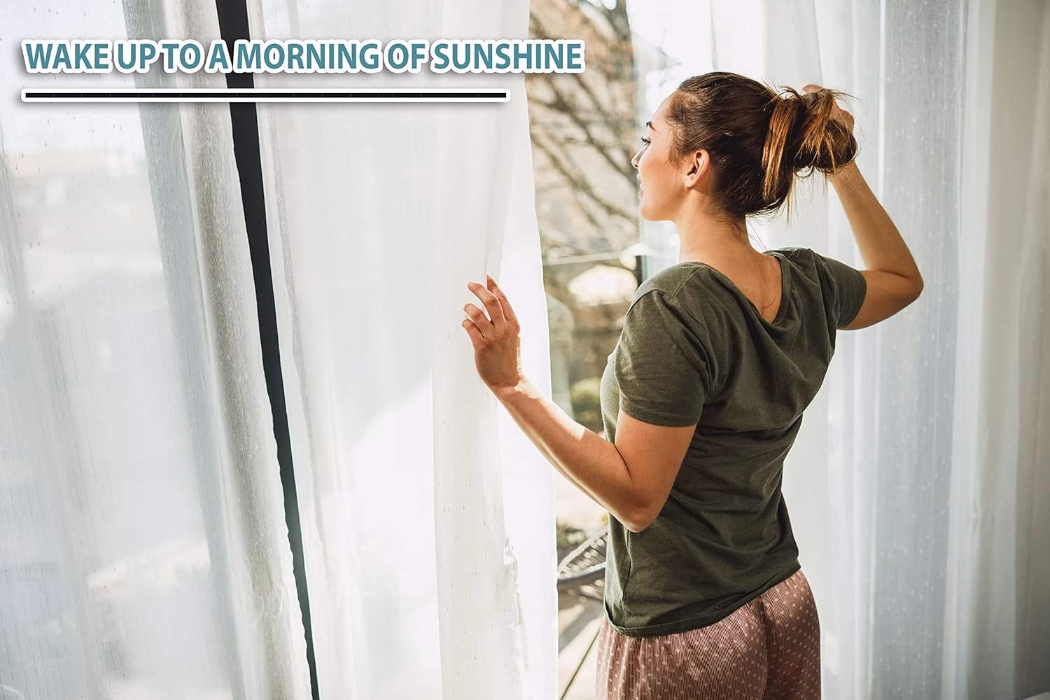 Seasons Cotton Sheer Curtains 8 Feet Long Door, White - Image 4