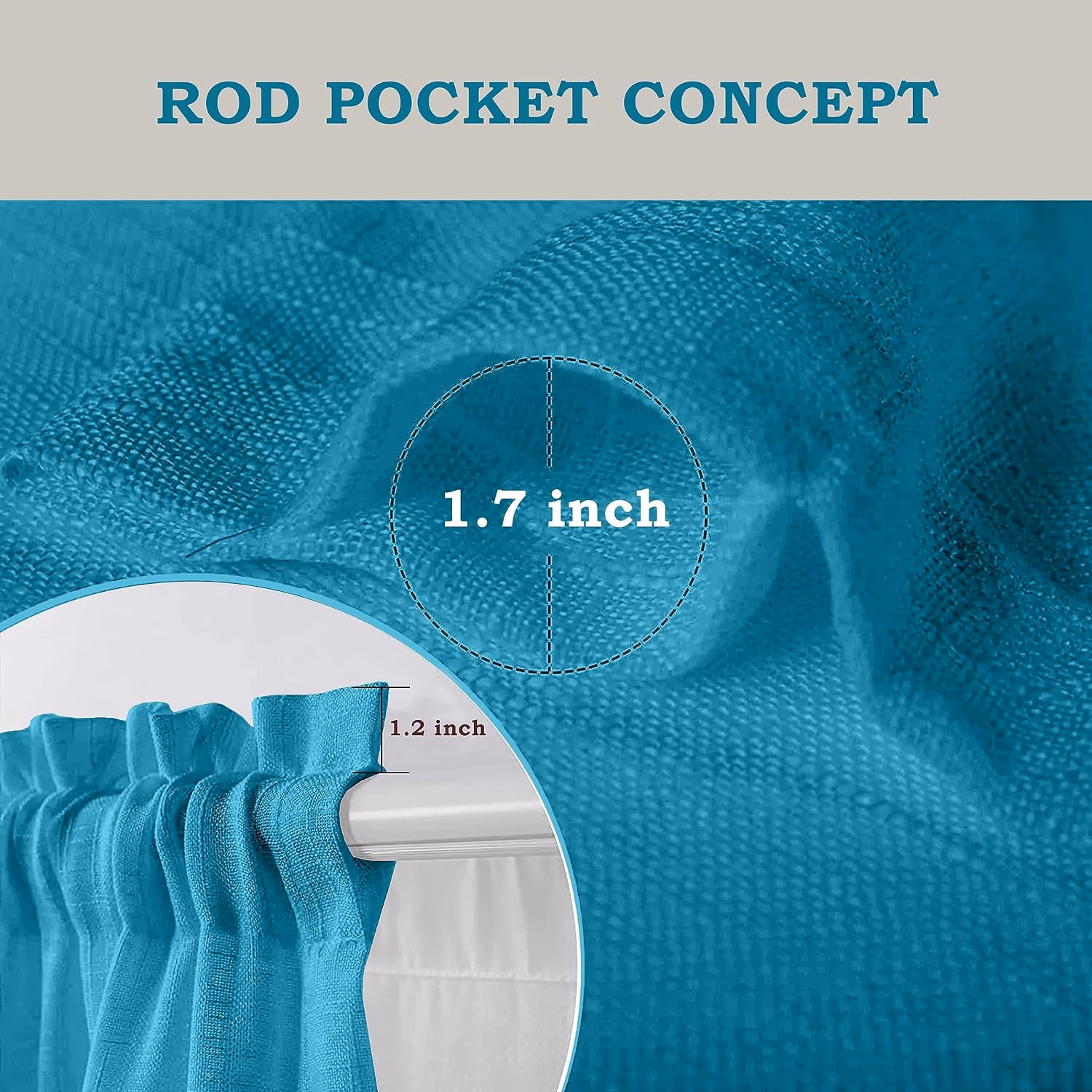 Seasons Sheer Long Door 9 Feet Curtain Panels, Blue - Image 3