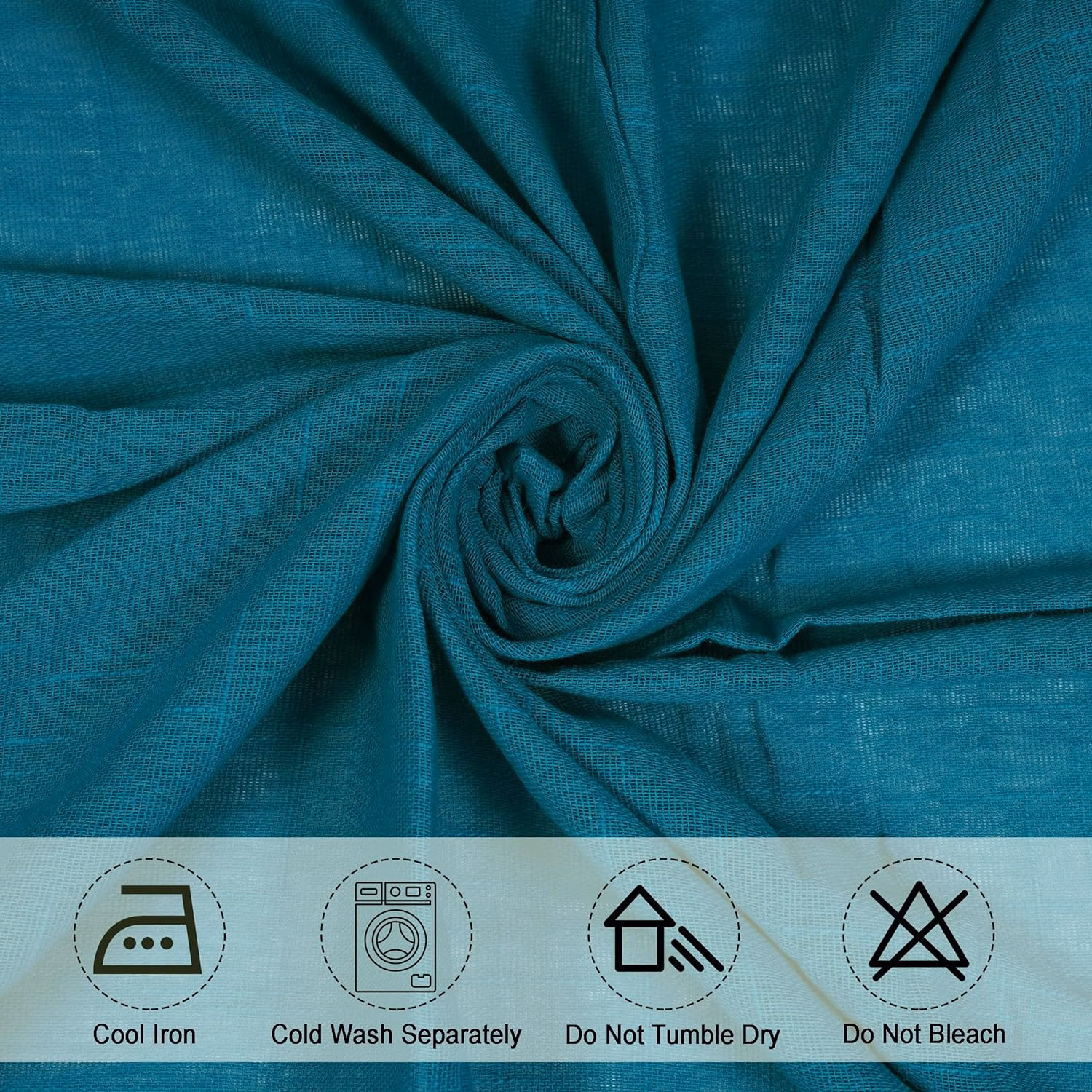 Seasons Sheer Long Door 9 Feet Curtain Panels, Blue - Image 4