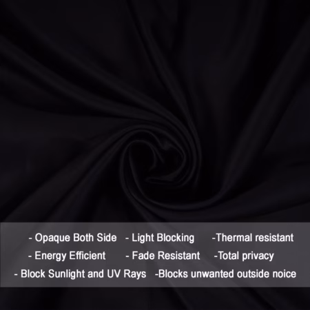 Seasons Room Darkening Blackout Black Curtain 4 Feet