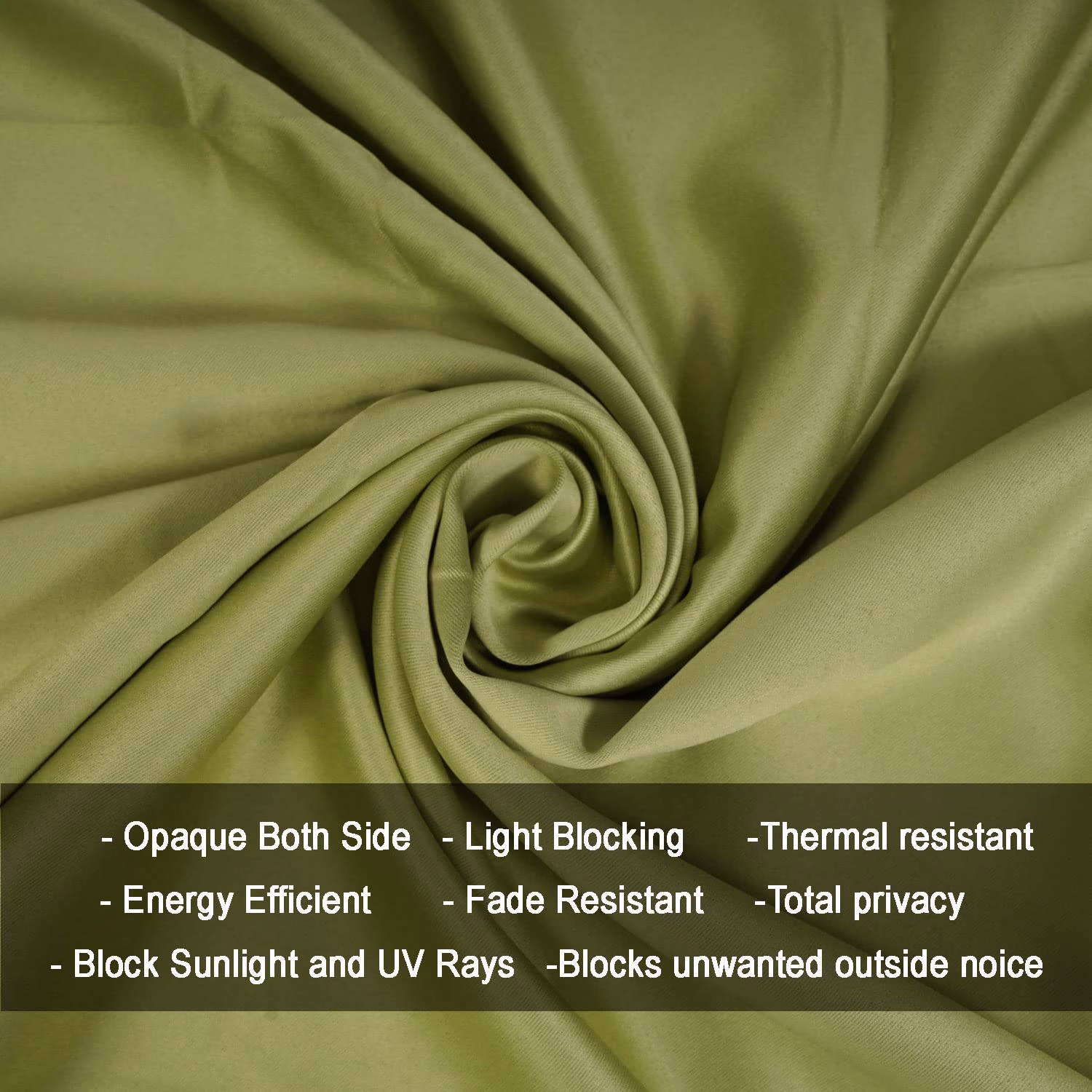 Seasons Room Darkening Avacado Green Door Curtains 8 Feet - Image 3