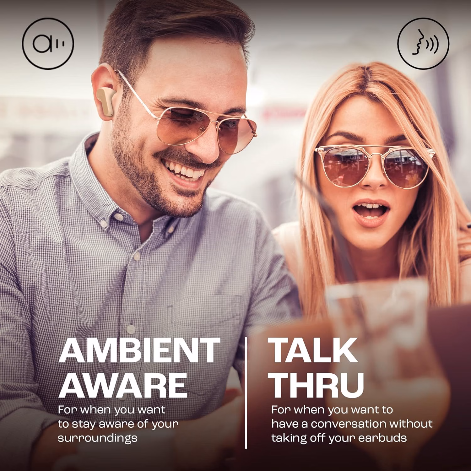 JBL Wave Beam TWS, 32Hr Playtime, IP54, Smart Ambient & TalkThru Mode, JBL App Bluetooth Headset??(Beige, In the Ear) - Image 4