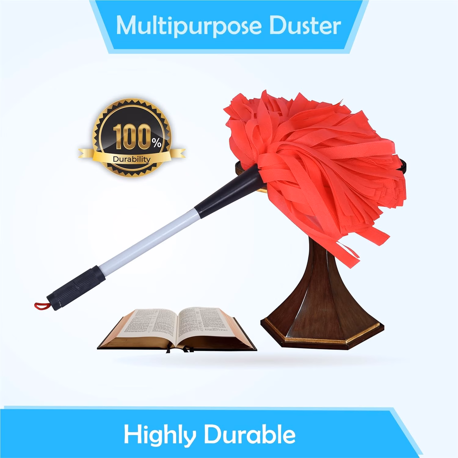 Seasons Multipurpose Feather Duster for Home Cleaning, Car Duster, Kitchen, Office Etc, Pack of 1 (Red) - Image 3