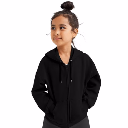 Girl's Soft Cotton Black Hooded