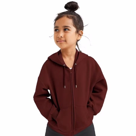 Girl's Soft Cotton Maroon Hooded