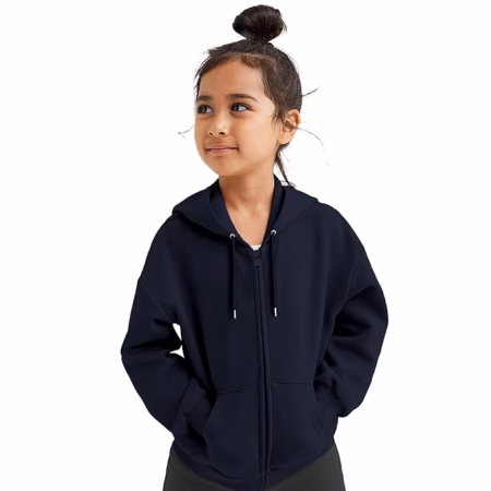 Girl's Soft Cotton Navy Blue Hooded