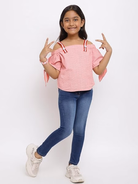 Girls Slim Fit Dark Blue Jeans