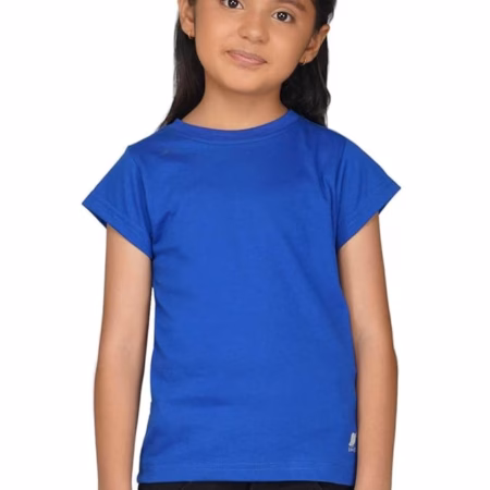 Girls Round Neck Royal Blue T shirt