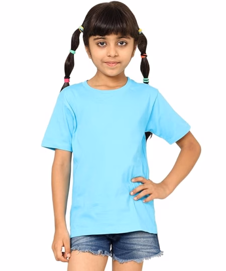 Unisex Kids Sky Blue T shirt for Girls