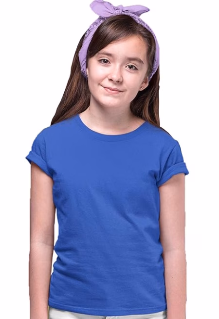 Girls Regular Fit Blue T shirt