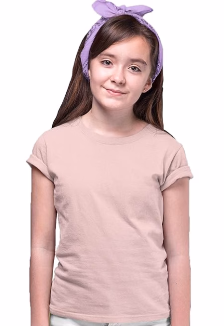 Girls Regular Fit Peach T shirt