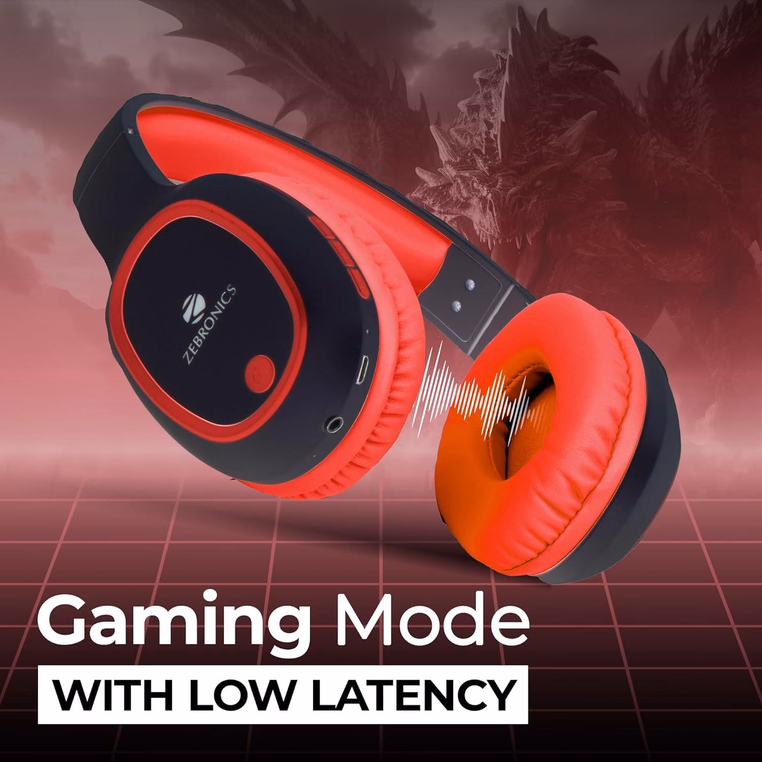 ZEBRONICS ZEB-THUNDER Bluetooth Headset??(Red, On the Ear) - Image 4