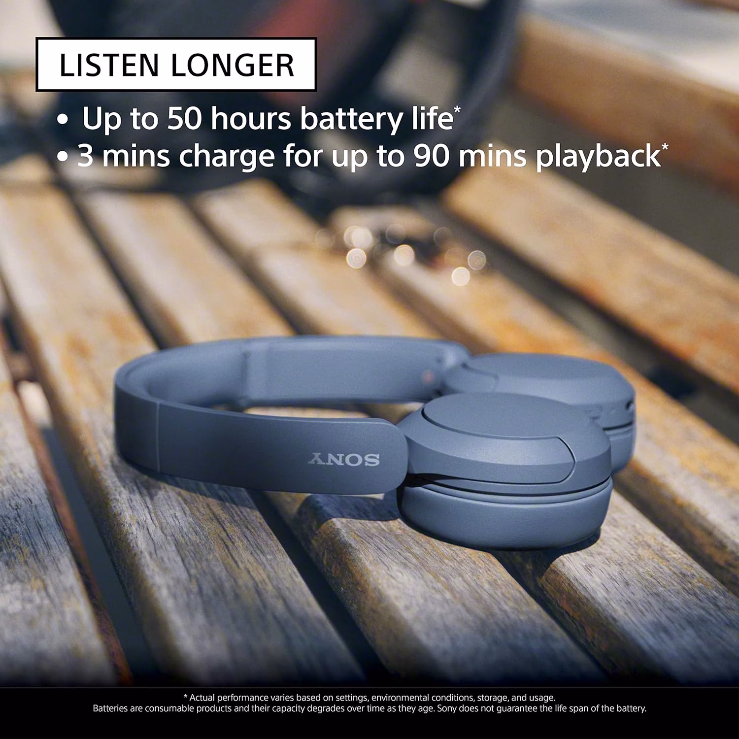 SONY WH-CH520 with 50 Hrs Playtime, DSEE Upscale, Multipoint Connection/Dual Pairing Bluetooth Headset??(Blue, On the Ear) - Image 3