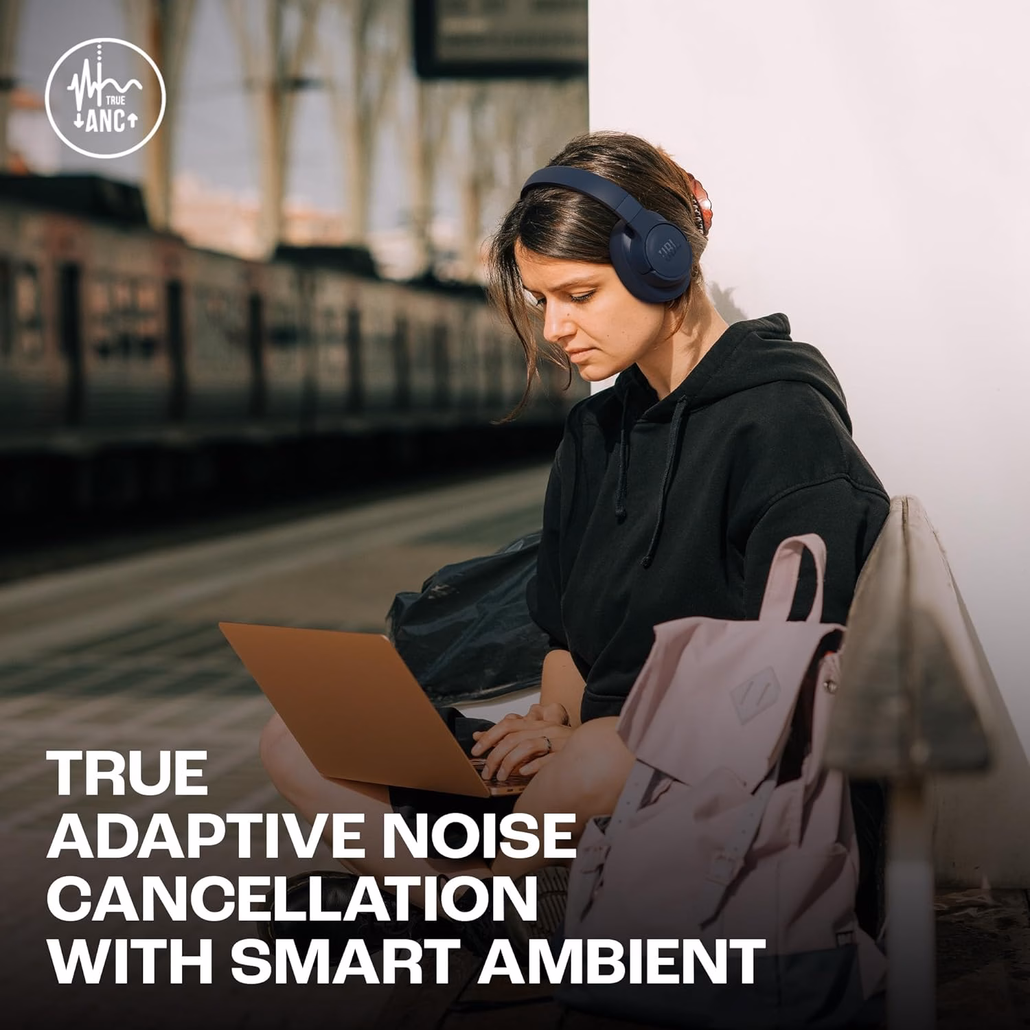 JBL Tune 770NC Active Noise Cancelling, 70Hr Playtime, Fast Pair & Multi Connect Bluetooth Headset??(Blue, On the Ear) - Image 3