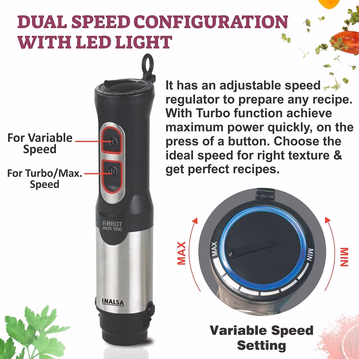 Inalsa Robot Inox 1000 with Chopper DC Motor 1000 w Hand Blender?(Silver, Black) - Image 4