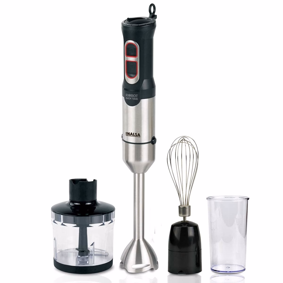 Inalsa Robot Inox 1000 with Chopper DC Motor 1000 w Hand Blender?(Silver, Black)