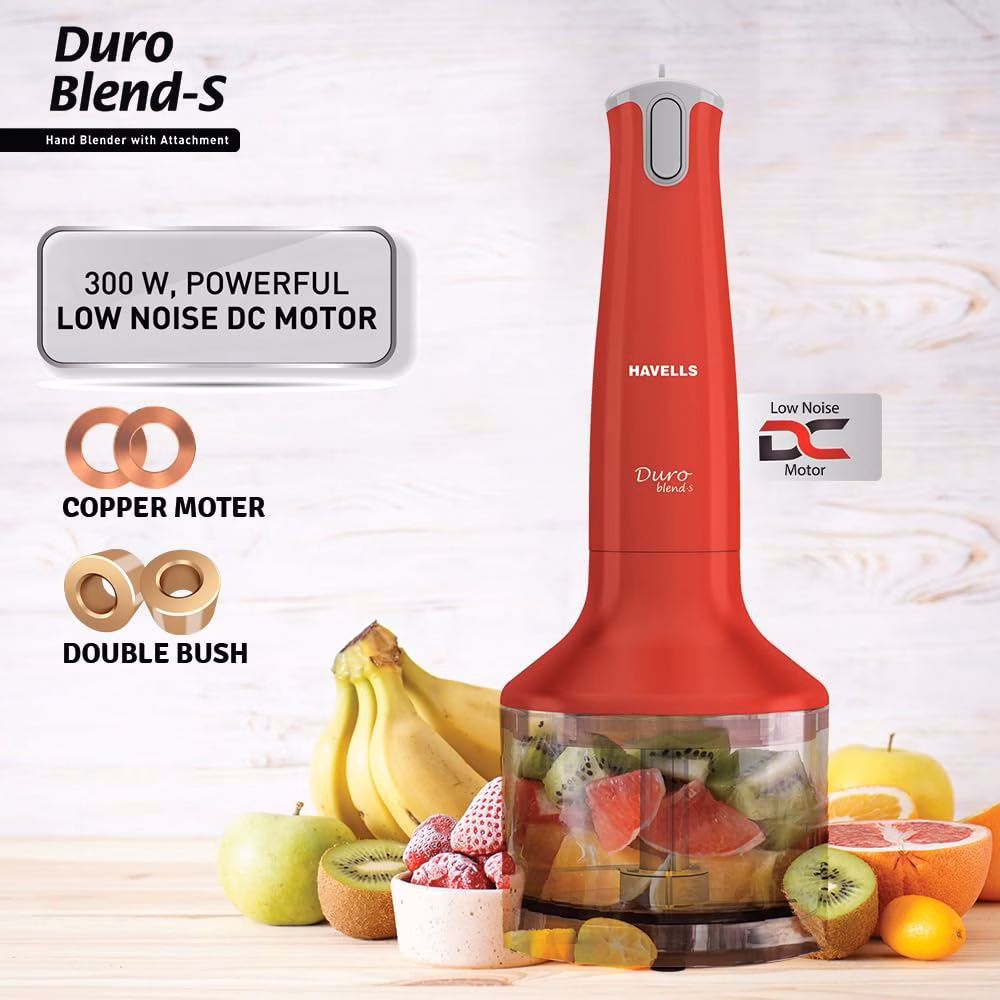 Havells duro blend s with chopper 300 W Chopper, Hand Blender?(Red) - Image 3
