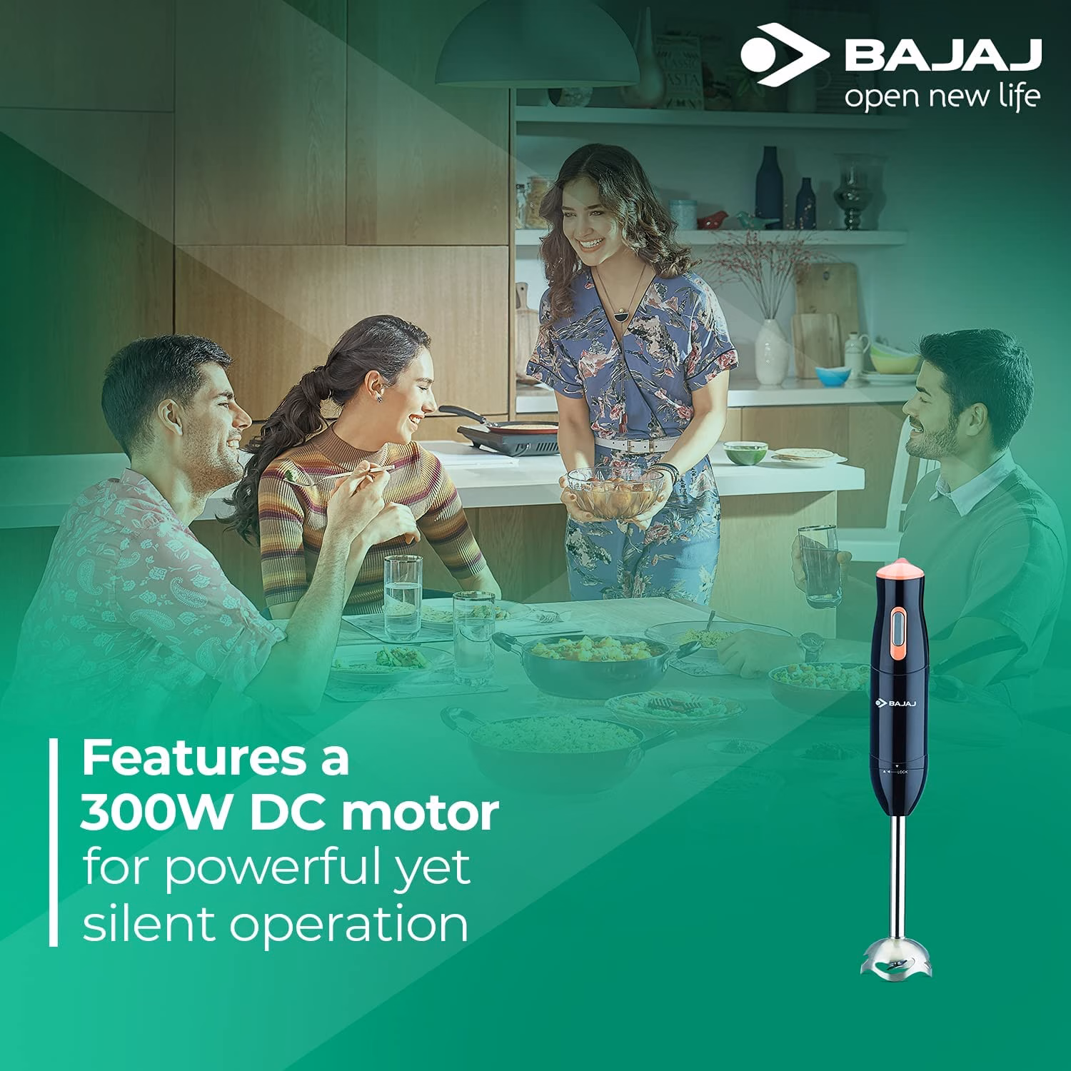 Bajaj by Bajaj HB 21 300 W Hand Blender?(Peach, Black) - Image 3