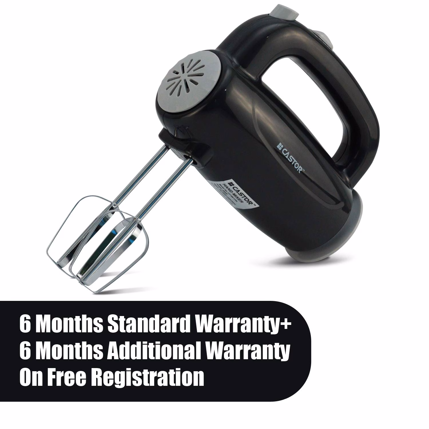 ibell by Castor CT410HM Hand Mixer 300W, 5 Speed with Egg Beater/ Cake Cream Maker & Dough hook, 300 W Hand Blender?(Black) - Image 3