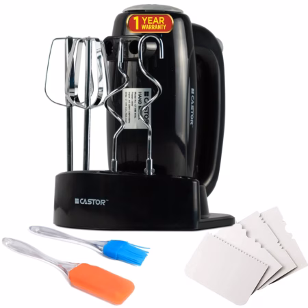 ibell by Castor CT410HM Hand Mixer 300W, 5 Speed with Egg Beater/ Cake Cream Maker & Dough hook, 300 W Hand Blender?(Black)