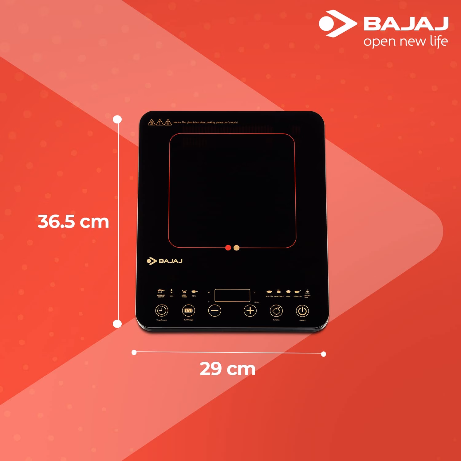 Bajaj 2100 W Majesty Slim High Quality Induction Oven Instant Heat Fully Automatic Induction Cooktop??(Black, Touch Panel) - Image 4
