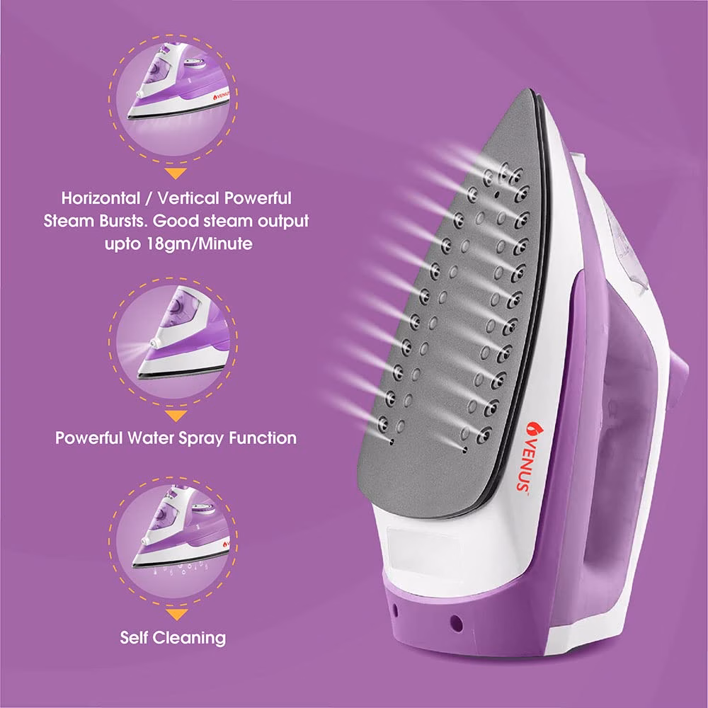 Venus Vibe 1600 W Steam Iron??(Orchid Purple) - Image 3