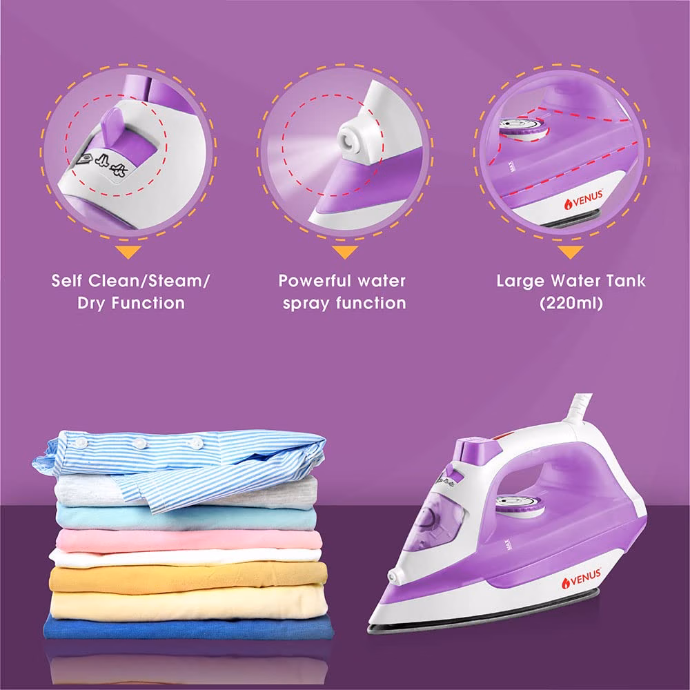 Venus Vibe 1600 W Steam Iron??(Orchid Purple) - Image 4