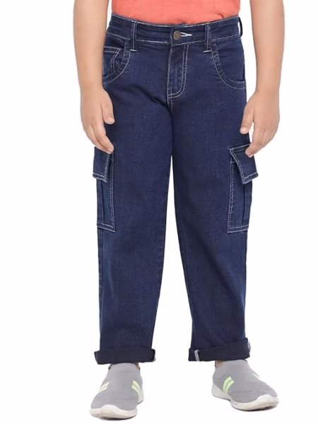 Boys Solid Delft Blue Jeans