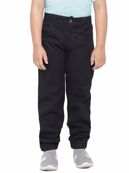 Boys Solid Jade Black Jeans