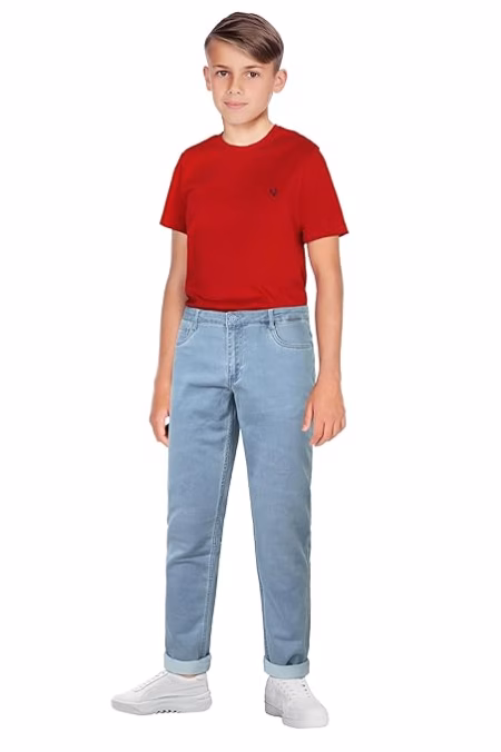 Boys Solid Light Blue Jeans
