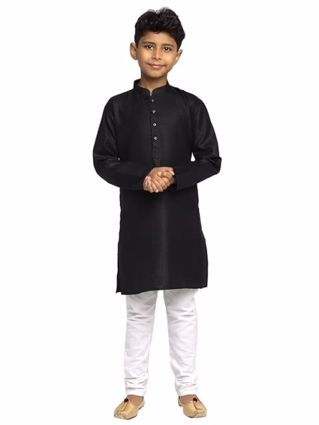Boys Kids Plain Black Colour Kurta
