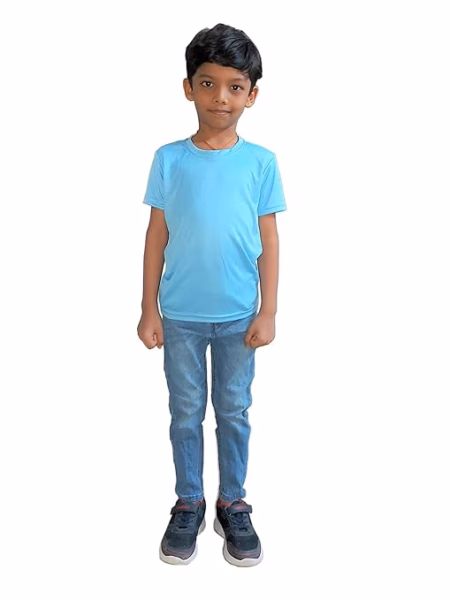 Sky Blue Solid Tshirt for Boys