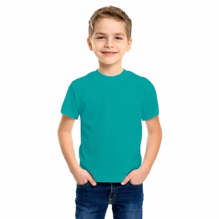 Cotton Plain Round Neck Blue T-Shirts
