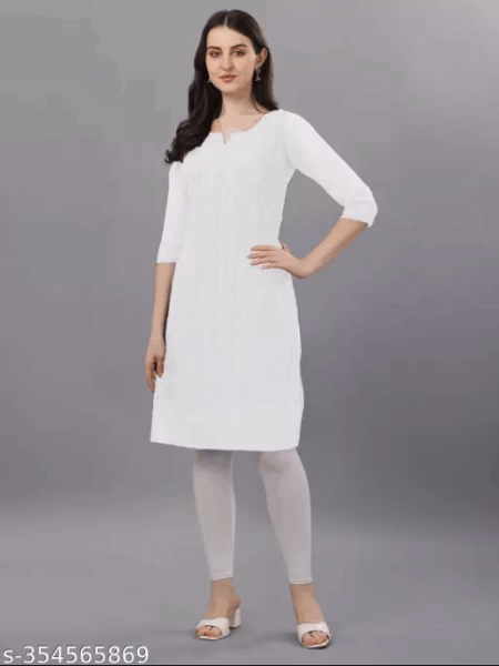 Classy White Women Chikankari Kurti