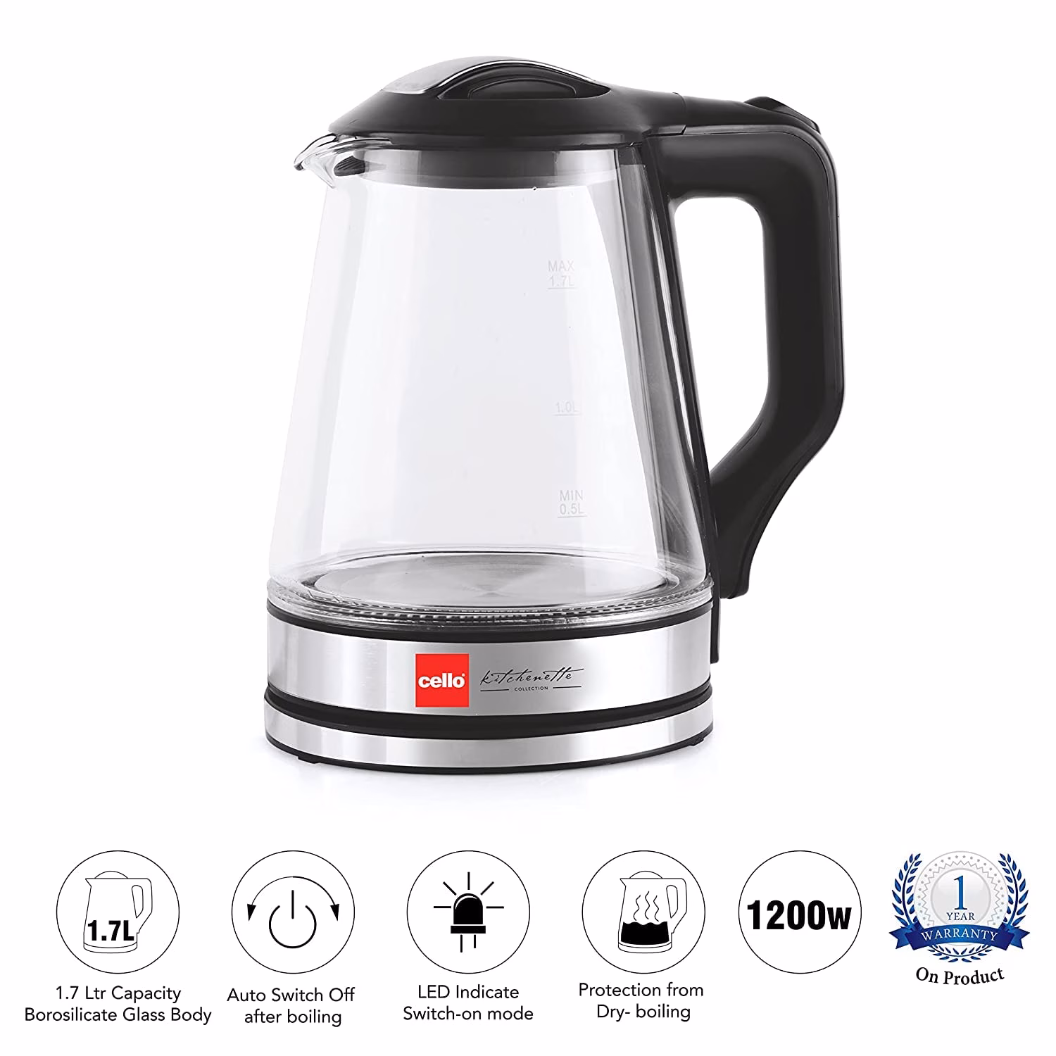 Cello QUICK BOIL Beverage Maker??(1.7 L, White) - Image 3