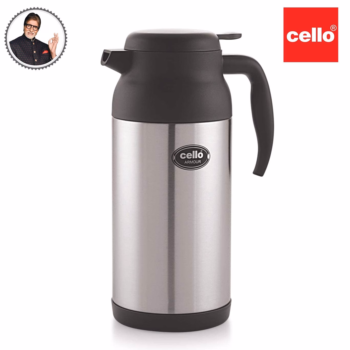 Cello Armour 2000 ml Flask??(Pack of 1, Black, Steel) - Image 4