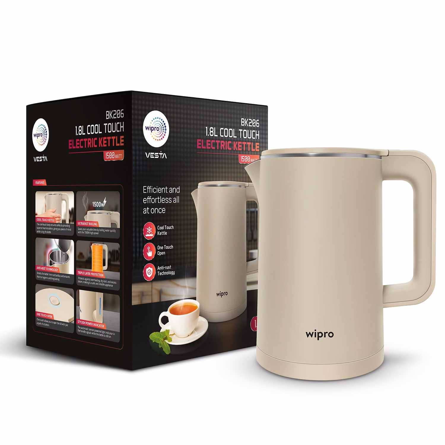 Wipro BK206 Electric Kettle??(1.8 L, Grey) - Image 4