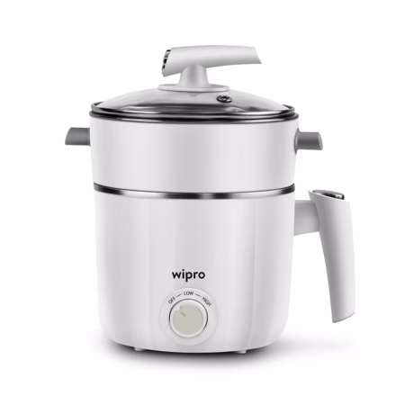 Wipro Vesta multicooker Kettle Dual Temperature Control Triple Protection 600 Watt Multi Cooker Electric Kettle??(1.2 L, White)