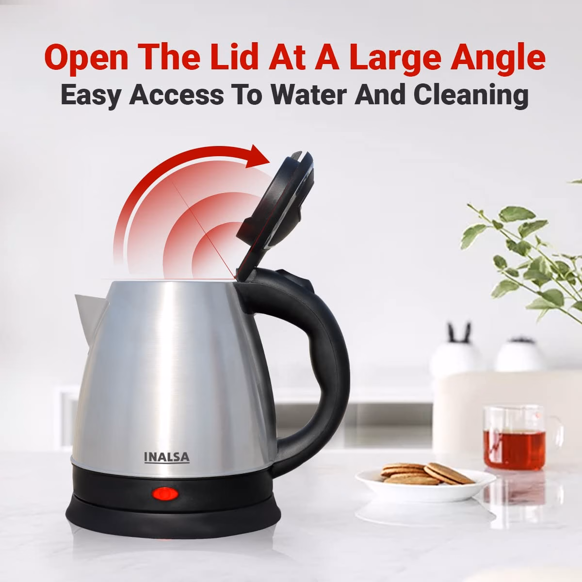 Inalsa Kwik 1.5 Liter with SS Body|Auto Shut Off & Boil Dry Protection |Hot Water Electric Kettle??(1.5 L, Black, Silver) - Image 4