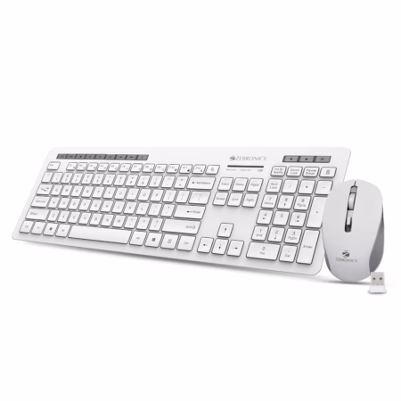 Zebronics Zeb-Companion 500 and Mouse Combo Wireless Desktop Keyboard?(White, Grey)