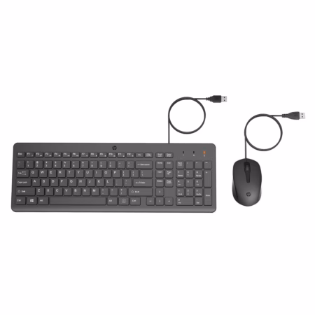 HP 150 Wired Mouse and Keyboard Wired USB Multi-device Keyboard?(Black)